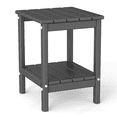 thumbnail image 1 of Pipopa Adirondack Outdoor Side Table,HDPE All Weather Double Layer Patio Side Table,Rectangular End Table for Garden Balcony Pool,Grey, 1 of 10