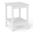 thumbnail image 1 of Pipopa Adirondack Outdoor Side Table,HDPE All Weather Double Layer Patio Side Table,Rectangular End Table for Garden Balcony Pool,White, 1 of 7