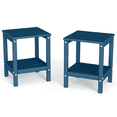 thumbnail image 1 of Pipopa Adirondack Outdoor Side Table Set of 2,HDPE All Weather Double Layer Patio Side Table,Rectangular End Table for Garden Balcony Pool,Blue, 1 of 9