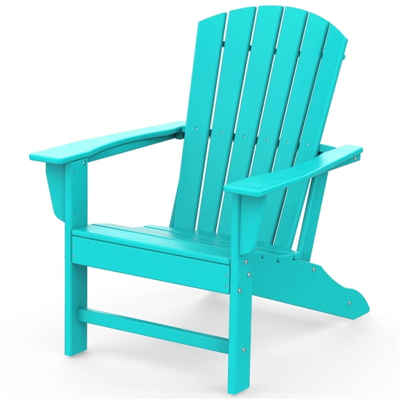 PIPOPA Outdoor Adirondack Chair, HDPE All Weather Patio Chair for Deck Backyard Garden, Aqua
