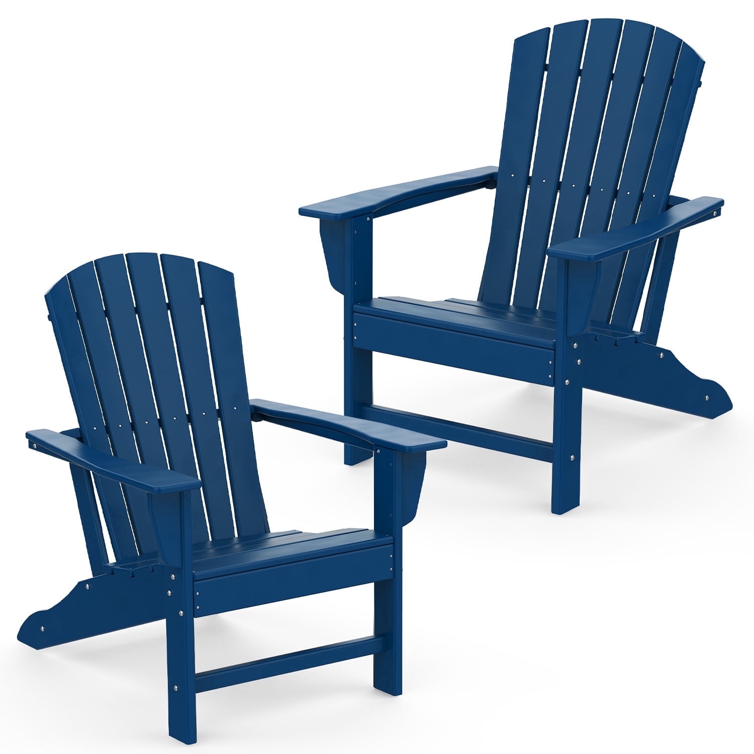PIPOPA Outdoor Adirondack Chair set of 2, HDPE All Weather Patio Chair for Deck Backyard Garden, Blue