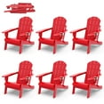 thumbnail image 1 of FODINGHILL Outdoor Folding Adirondack Chair set of 6, HDPE All Weather Patio Chair with Cup Holder for Deck Backyard Garden, Red, 1 of 10