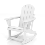 FODINGHILL Outdoor Rocking Chair HDPE All Weather Adirondack Rocking Chair For Indoor Balcony Garden Porch White