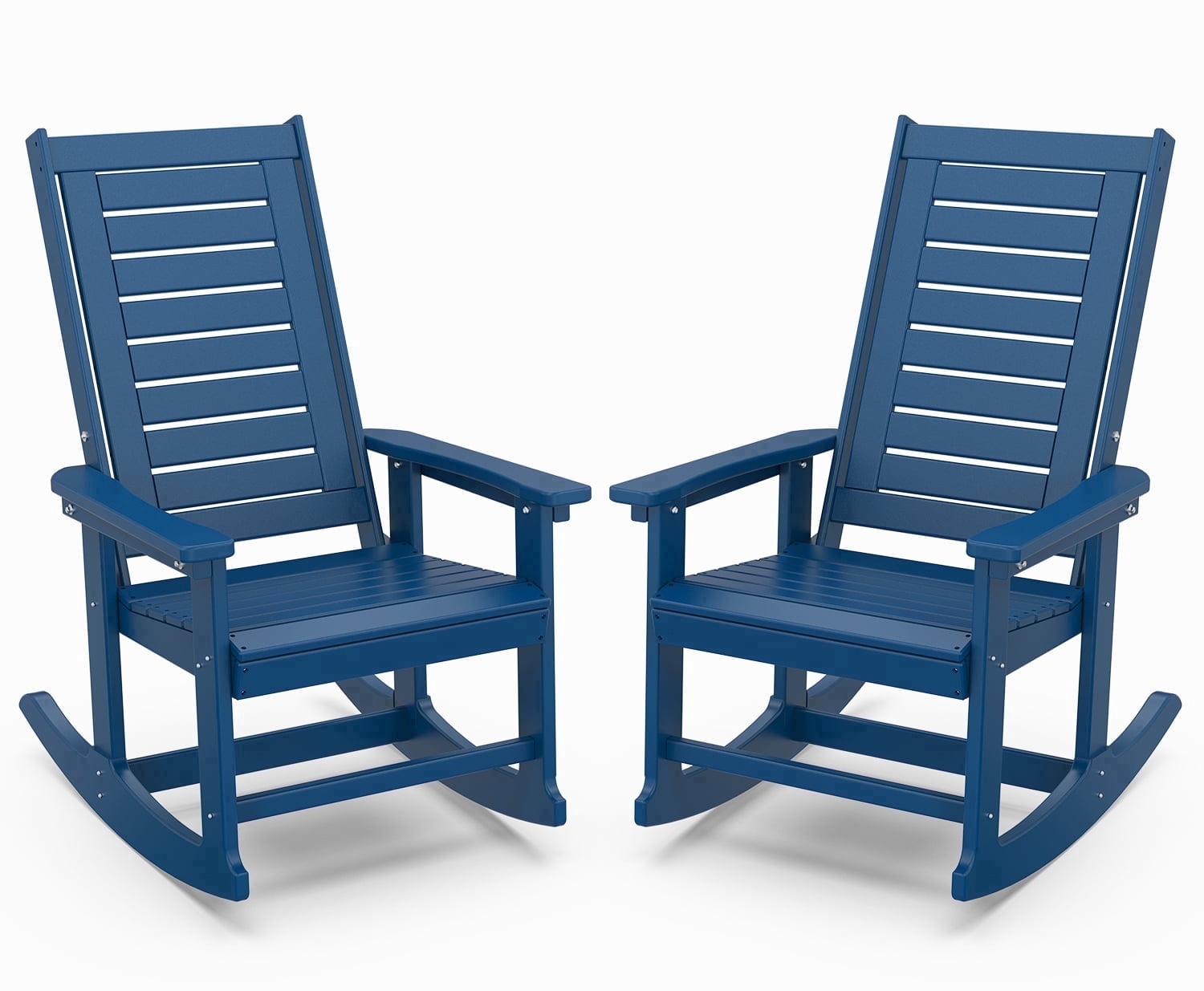 Pipopa Outdoor Rocking Chair Set of 2,HDPE All Weather Patio Rocker for ...