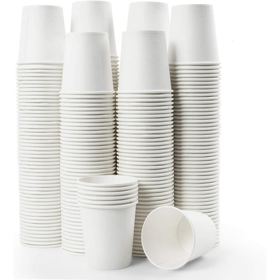 PIPP 300-Count 6 Oz White Paper Disposable Cups Hot/Cold Beverage Drinking Cup