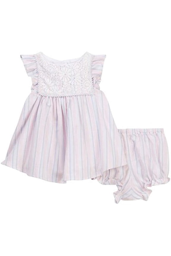 Stripe Lace Dress & Bloomers 2Pc (Baby Girls) 3/6 Months Pink