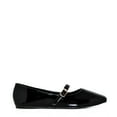 thumbnail image 1 of PIPPO-08 Patent Square Toe Single Strap Mary Jane Ballet Flats  (Black, 9), 1 of 2