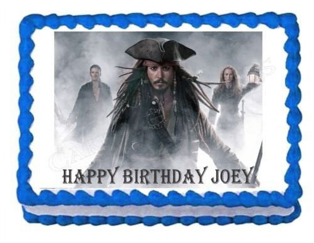PIRATES OF THE CARIBBEAN JACK SPARROW party edible cake image cake