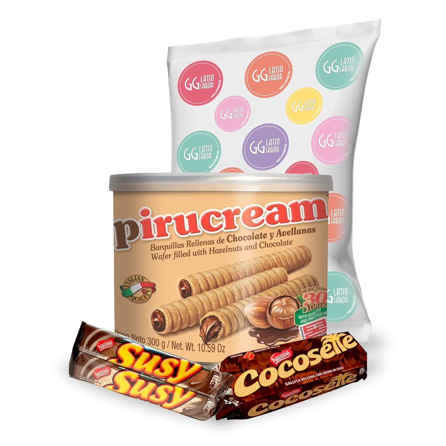 PIRUCREAM CAN - COCOSETTE - SUSY Venezuelan Food Cookies Wafers Rollers ...