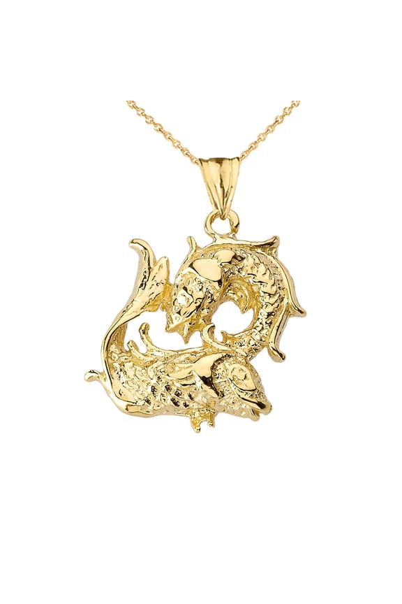 PISCES PENDANT NECKLACE IN YELLOW GOLD : 14K Pendant with 16" chain