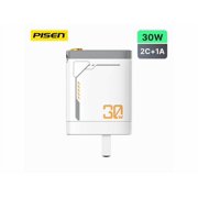 PISEN 30W GaN Fast Charging Retractable Wall Charger Set White US