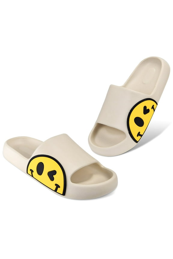 Men's Smiley Slippers Sandals,EVA Anti-Slip Slippers,Gym Home Casual Shower Shoes