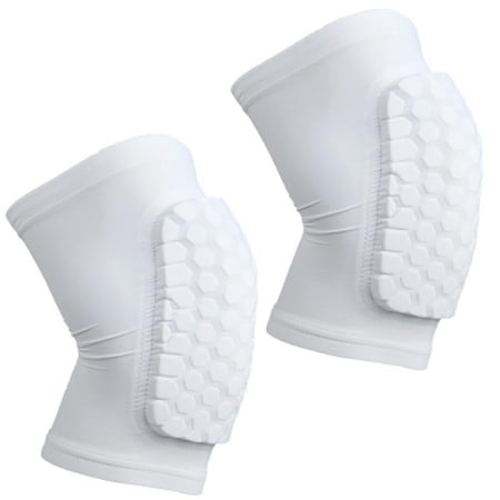 PISIQI Padded Elastic Adult Sport Knee Pads, Nylon White, 2 Count