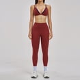 thumbnail image 1 of PISONIC 2 Pieces Workout Sets for Women,Seamless Yoga Leggings with Padded Sports Bras, Athletic Matching Outfits,Gym, 1 of 5