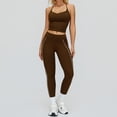 thumbnail image 1 of PISONIC 2pcs Set Women's Yoga and Running Fitness Suit | Color Block Contrast Backless Sports Tank Top and Long Pants, Quick-Dry Breathable Fabric, Medium Stretch, Suitable for All Seasons, 1 of 9