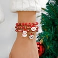 thumbnail image 1 of PISONIC 3Pcs Christmas Bracelet Set Santa Claus Snowflake Christmas Tree Beaded Stretch Bracelet for Women Thanksgiving Xmas Holiday Party Gifts, 1 of 6
