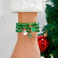 thumbnail image 1 of PISONIC 3Pcs Christmas Bracelet Set Santa Claus Snowflake Christmas Tree Beaded Stretch Bracelet for Women Thanksgiving Xmas Holiday Party Gifts, 1 of 6