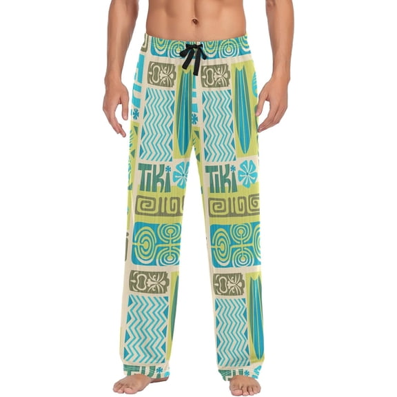 PISONIC Abstract Pattern Mens Pajama Pants Lounge Men's Pajama Bottoms Soft Sleep Pants With Pockets Drawstring