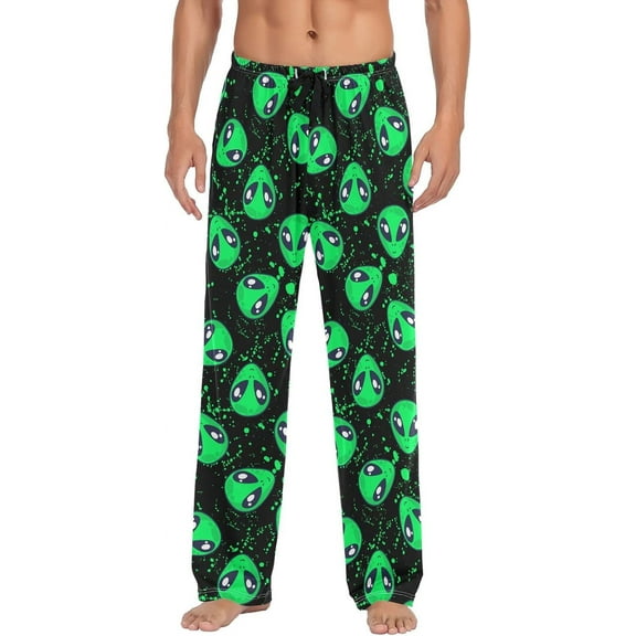 PISONIC Alien Mens Pajama Pants Lounge Men's Pajama Bottoms Soft Sleep Pants With Pockets Drawstring