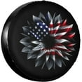 thumbnail image 1 of PISONIC American Flag Flower Spare Tire Cover Weatherproof Universal Wheel Protectors for RV Camper Travel Trailer SUV Truck 14 inch, 1 of 7