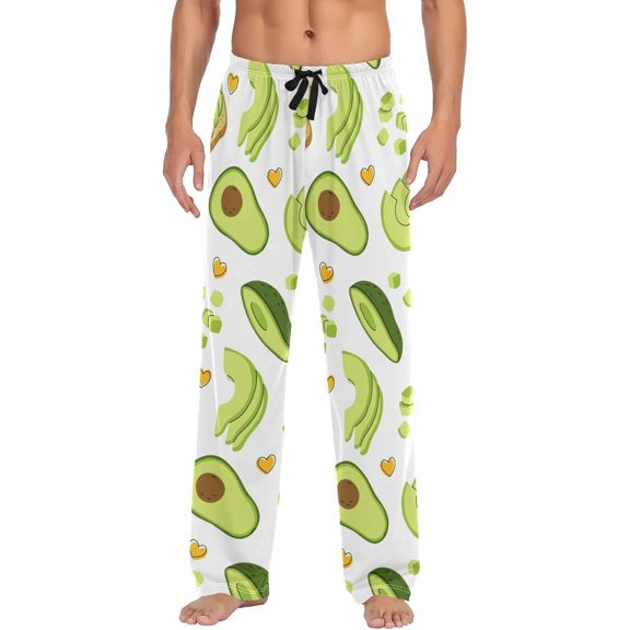 PISONIC Avocado Mens Pajama Pants Lounge Men's Pajama Bottoms Soft Sleep Pants With Pockets Drawstring