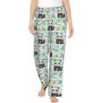 thumbnail image 1 of PISONIC Baby Panda With Plant Printed Women's Pajama Pants, Comfy Pajama Bottoms With Pockets&Drawstring, 1 of 7