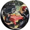 thumbnail image 1 of PISONIC Black Bears Family Camping Spare Tire Cover Weatherproof Universal Wheel Protectors for RV Camper Travel Trailer SUV Truck 15 inch, 1 of 7