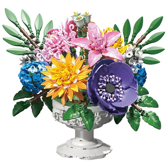 PISONIC Flower Building Block Set, Bouquet Collection Toy, 1147PCS Flowers Building Block Toy for Home Office Decor Adults Women Valentines Day, Birthday Gifts
