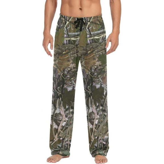 PISONIC Camo Mens Pajama Pants Lounge Men's Pajama Bottoms Soft Sleep Pants With Pockets Drawstring