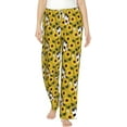 thumbnail image 1 of PISONIC Cats Sunflower Printed Women's Pajama Pants, Comfy Pajama Bottoms With Pockets&Drawstring, 1 of 7