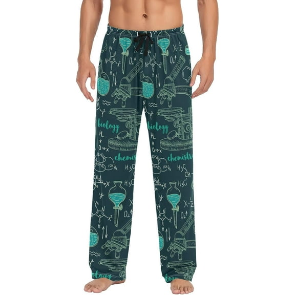 PISONIC Chemical Experiment Mens Pajama Pants Lounge Men's Pajama Bottoms Soft Sleep Pants With Pockets Drawstring