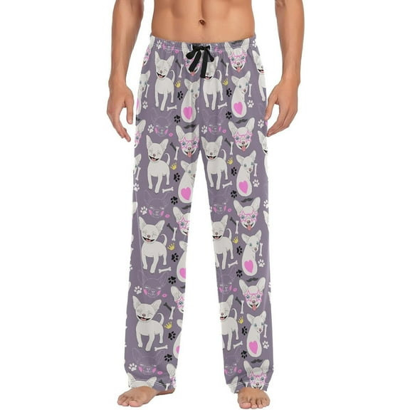 PISONIC Chihuahua Mens Pajama Pants Lounge Men's Pajama Bottoms Soft Sleep Pants With Pockets Drawstring