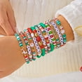 thumbnail image 1 of PISONIC Christmas Bracelets for Women Beaded Stretch Bracelet Holiday Charm Bracelets Jewelry Gifts Christmas Stocking Stuffers Accessories, 1 of 14