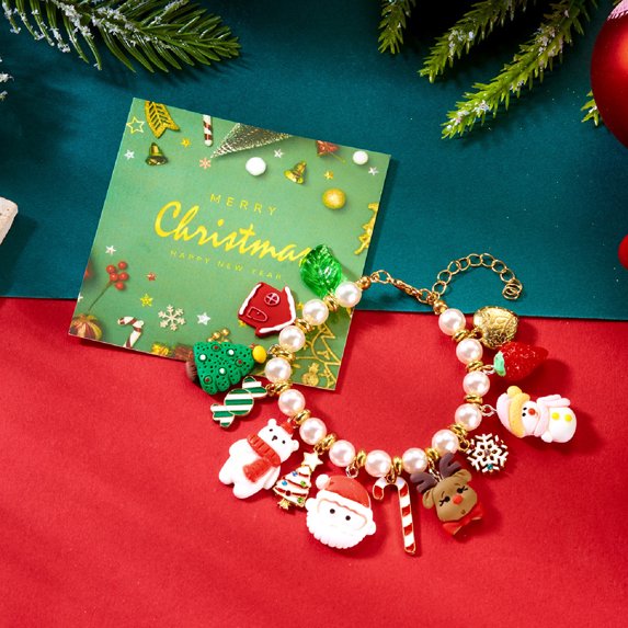 PISONIC Christmas Charm Bracelet for Women Christmas Party Costume Accessories Gift