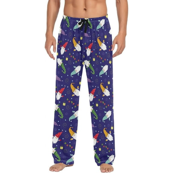 PISONIC Christmas Gnomes Mens Pajama Pants Lounge Men's Pajama Bottoms Soft Sleep Pants With Pockets Drawstring