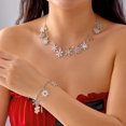 thumbnail image 1 of PISONIC Christmas Necklace Bracelet Set Snowflake Collar Necklace Snowflake Jingle Bell Bracelet Festive X-Mas Christmas Jewelry Sets for Women, 1 of 21