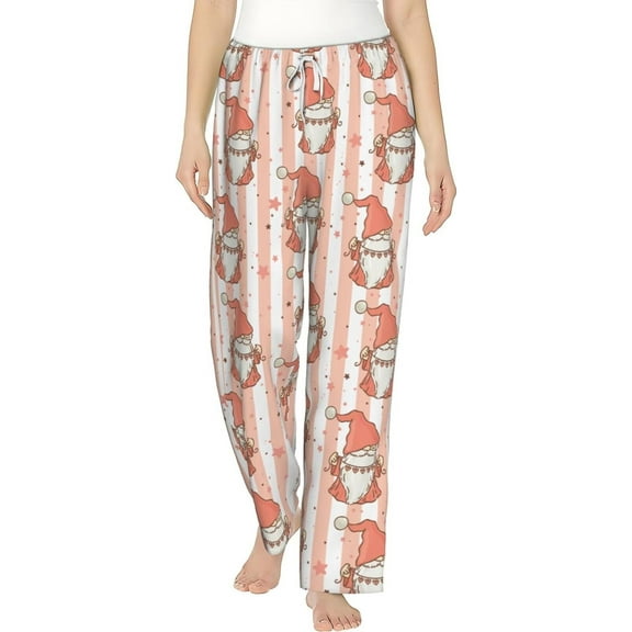 PISONIC Cute Little Gnomes Printed Women's Pajama Pants, Comfy Pajama Bottoms With Pockets&Drawstring