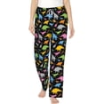 thumbnail image 1 of PISONIC Dinosaur Silhouette Printed Women's Pajama Pants, Comfy Pajama Bottoms With Pockets&Drawstring, 1 of 7