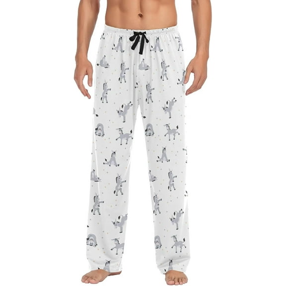 PISONIC Donkey Yoga Mens Pajama Pants Lounge Men's Pajama Bottoms Soft Sleep Pants With Pockets Drawstring