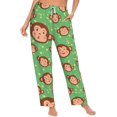 thumbnail image 1 of PISONIC Face of Cute Monkey Printed Women's Pajama Pants, Comfy Pajama Bottoms With Pockets&Drawstring, 1 of 7