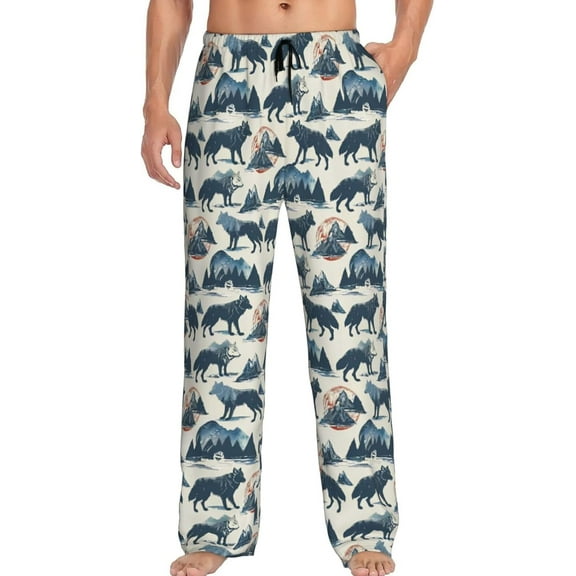 PISONIC Funny Mens Pajama Pants Lounge Men's Pajama Bottoms Soft Sleep Pants With Pockets Drawstring