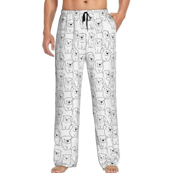 PISONIC Funny Mens Pajama Pants Lounge Men's Pajama Bottoms Soft Sleep Pants With Pockets Drawstring
