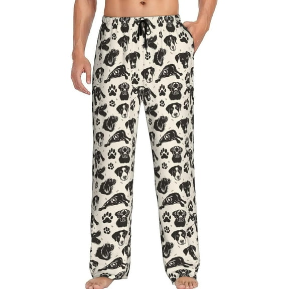 PISONIC Funny Mens Pajama Pants Lounge Men's Pajama Bottoms Soft Sleep Pants With Pockets Drawstring