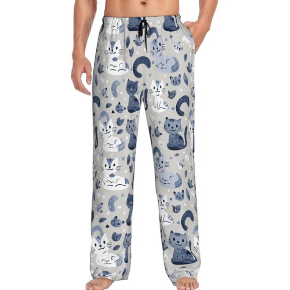 PISONIC Funny Mens Pajama Pants Lounge Men's Pajama Bottoms Soft Sleep Pants With Pockets Drawstring