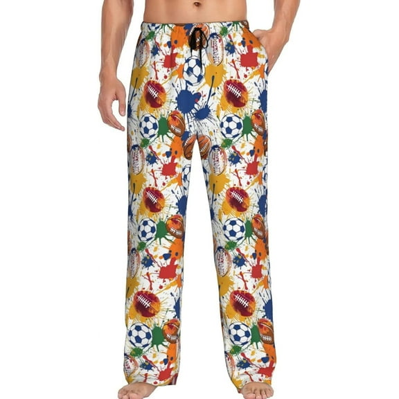 PISONIC Funny Mens Pajama Pants Lounge Men's Pajama Bottoms Soft Sleep Pants With Pockets Drawstring