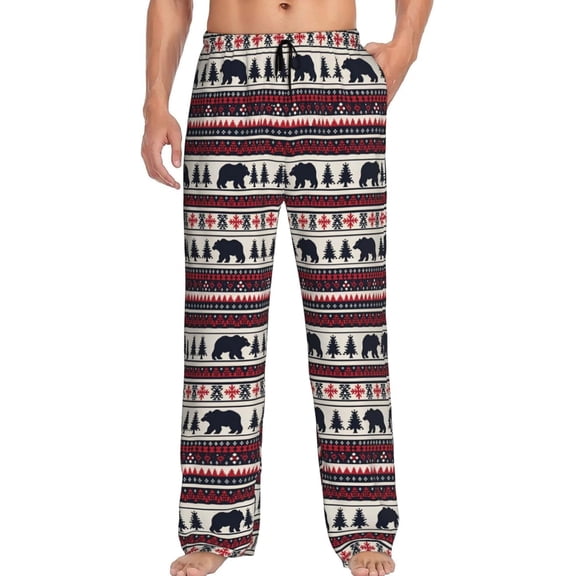 PISONIC Funny Mens Pajama Pants Lounge Men's Pajama Bottoms Soft Sleep Pants With Pockets Drawstring