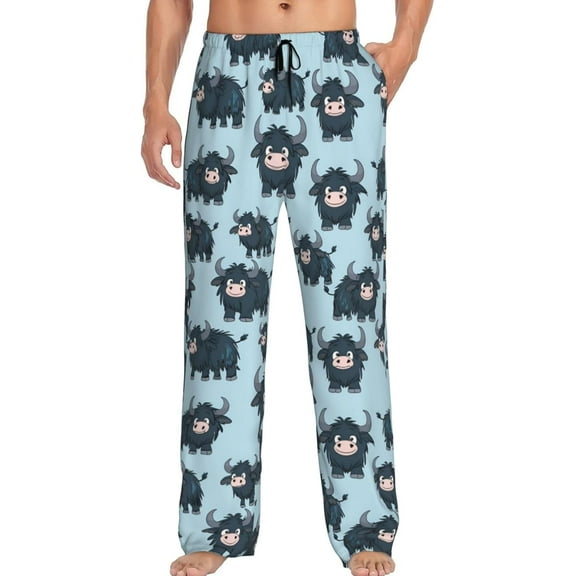 PISONIC Funny Mens Pajama Pants Lounge Men's Pajama Bottoms Soft Sleep Pants With Pockets Drawstring