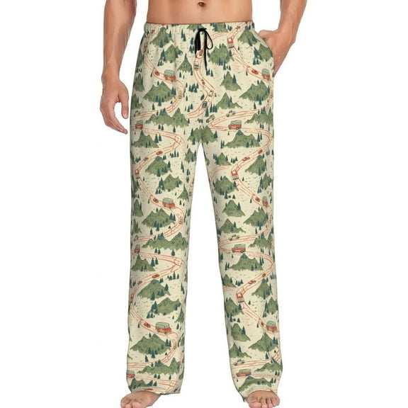 PISONIC Funny Mens Pajama Pants Lounge Men's Pajama Bottoms Soft Sleep Pants With Pockets Drawstring