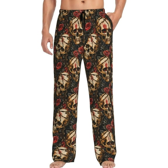 PISONIC Funny Mens Pajama Pants Lounge Men's Pajama Bottoms Soft Sleep Pants With Pockets Drawstring