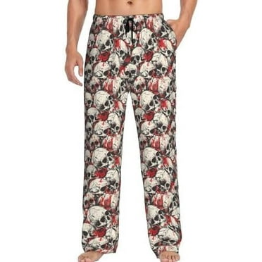PISONIC Funny Mens Pajama Pants Lounge Men's Pajama Bottoms Soft Sleep Pants With Pockets Drawstring